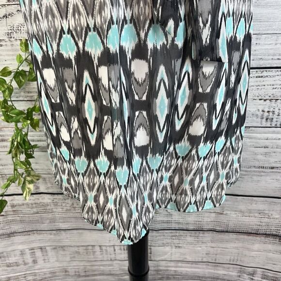 Robbie Bee Dress size 8 Blue Gray Sheer Straight Above Knee Wedding Guest Dinner - Picture 10 of 16